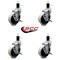 Service Caster 4 Inch Thermoplastic Wheel 1-3/4 Inch Expanding Stem Caster with Brakes, 4PK SCC-EX05S410-TPRS-SLB-134-4 - alternate 2